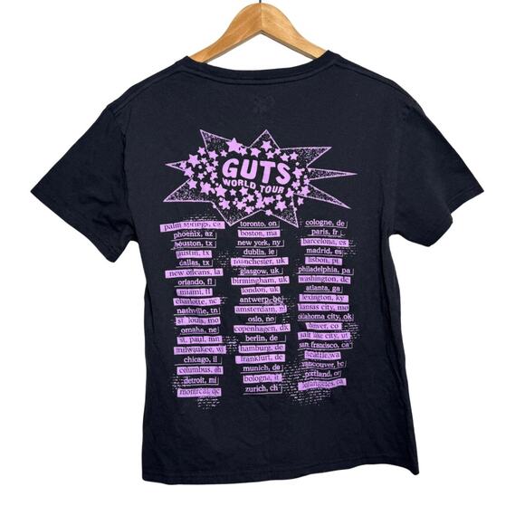 Olivia Rodrigo GUTS Tour Spill Your Guts Graphic Tee Size L Black - Picture 2 of 3